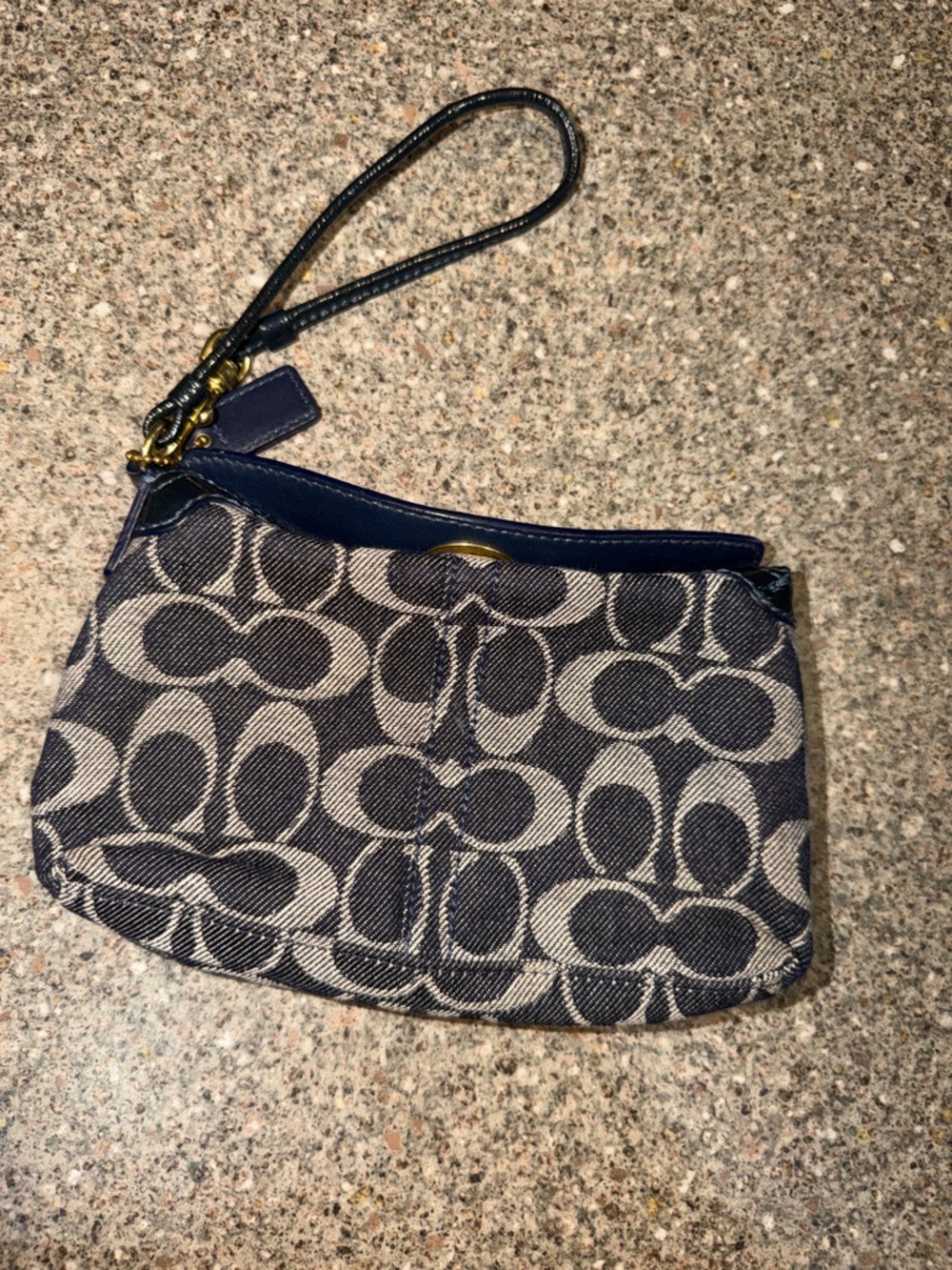 Coach Denim Signature Wristlet